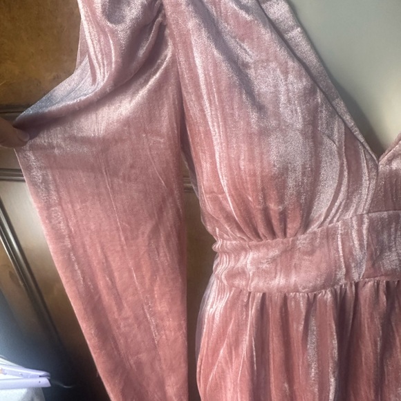 NWT SIZE 4 Rachel Parcell Pink Velvet Long Sleeve Dress - Picture 5 of 10